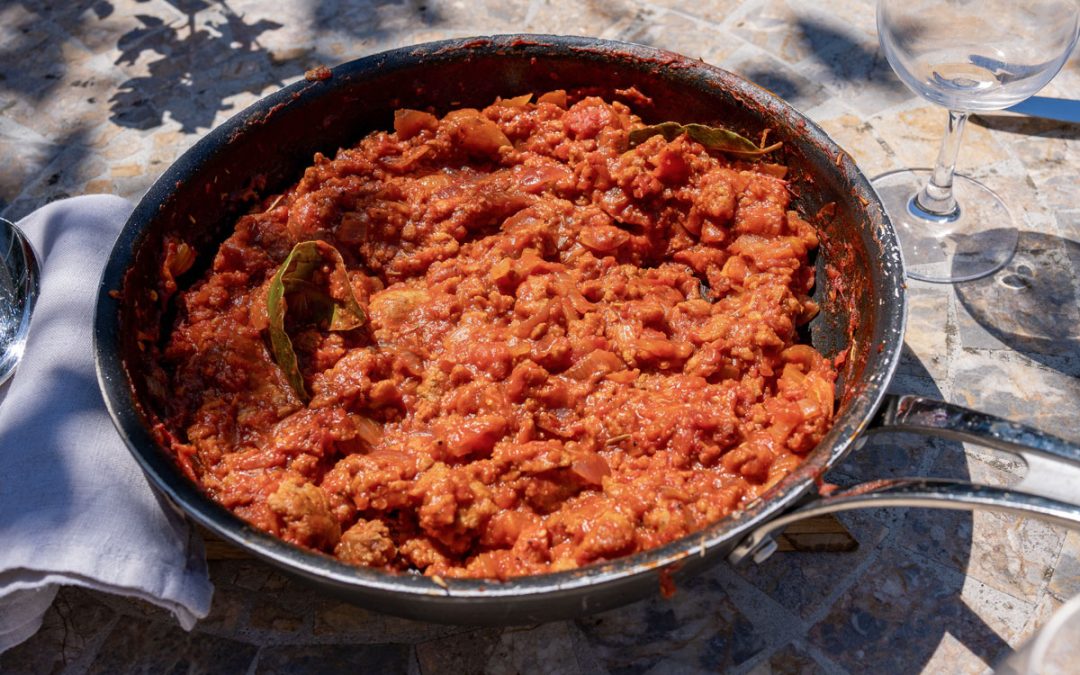 Stephanie’s pasta with sausage sauce